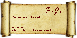 Petelei Jakab névjegykártya